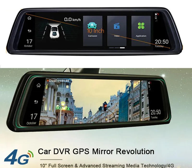 # V9 2018 Новый 10 &quotFull Touch FHD 1080P 4G Wifi двойной объектив Автомобильное зеркало заднего