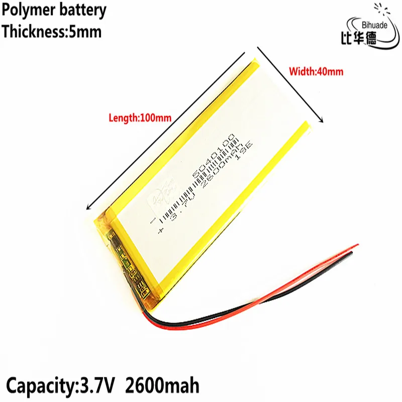 Liter energie batterie Gute Qulity 3,7 V, 2600 mAH, 5040100 Polymer lithium-ion/Li-Ion batterie für SPIELZEUG, POWER BANK, GPS, mp3, mp4