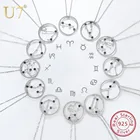 U7 925 серебро знаки Зодиака Ожерелья и кулоны Созвездие ювелирные Для мужчинженщин подарок на день рождения на шею аксессуары SC81