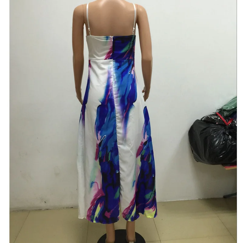 Летнее Модное Длинное платье без бретелек с открытыми плечами и цветочным