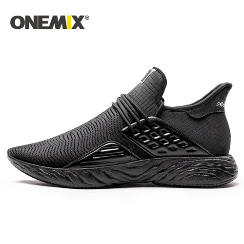 black ONEMIX спортивная обувь для мужчин хороший Ретро тренажерный зал спортивные кроссовки черный Zapatillas Спортивная обувь мужские уличные Прогулочные кроссовки - Цвет: black