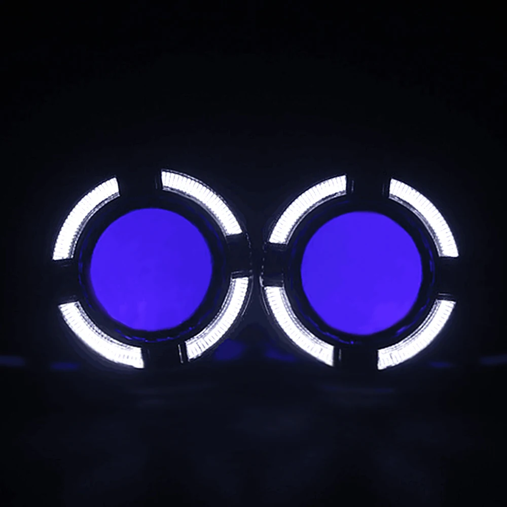2шт 2 5 дюймов hid Биксеноновая линза для проектора led дневной пробежки DRL ангельские