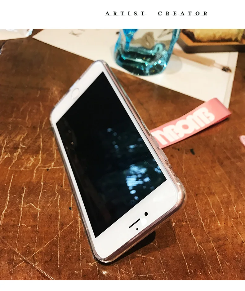 Розовый Блестящий чехол для iphone 8 plus блестящий телефона 7 6 6s Kitty monkey + кольцо на