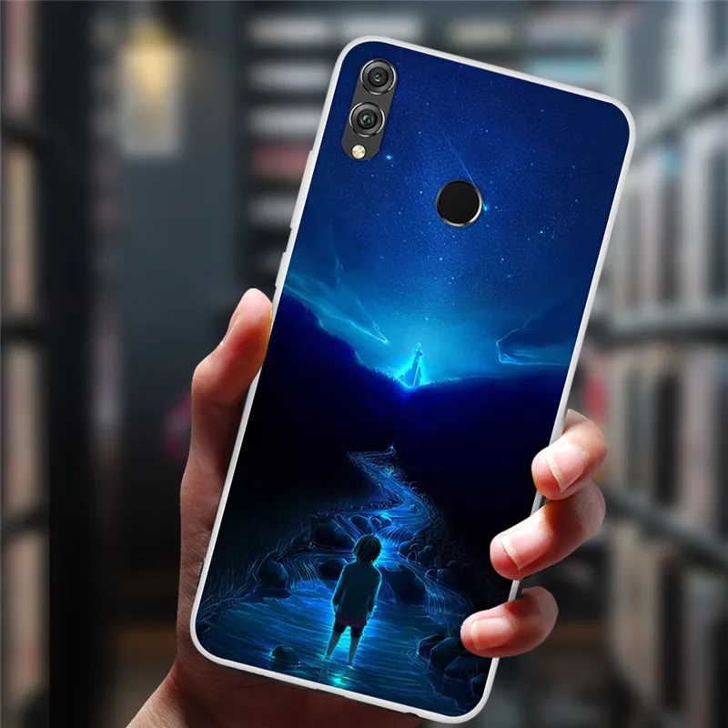 Чехол для Honor 8X 6,", Чехол для huawei Honor 8X, мягкий чехол из ТПУ с изображением космоса и планеты, чехол для huawei Honor 8X8 X X8, силиконовый чехол