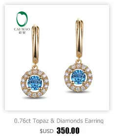 Caimao Jewelry 14KT розовое золото 8 мм круглой огранки 7.98ct цитрин 0.11ct diamond Обручение Серьги