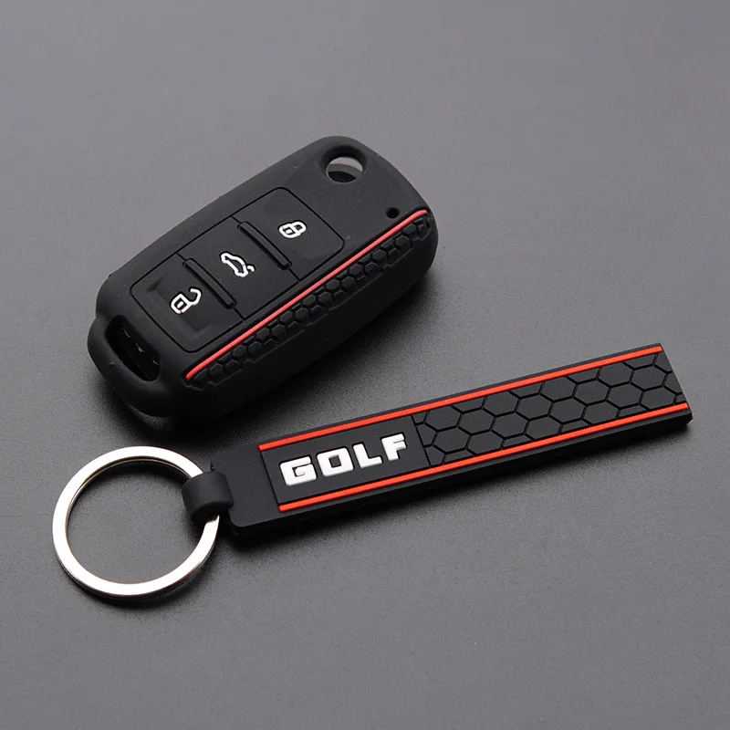New design Silicone key fob skin cover hood POLO Bora Beetle Tiguan Passat B5 B6 Golf 6 MK5 MK6 Eos TSI Remote Protect keychain |