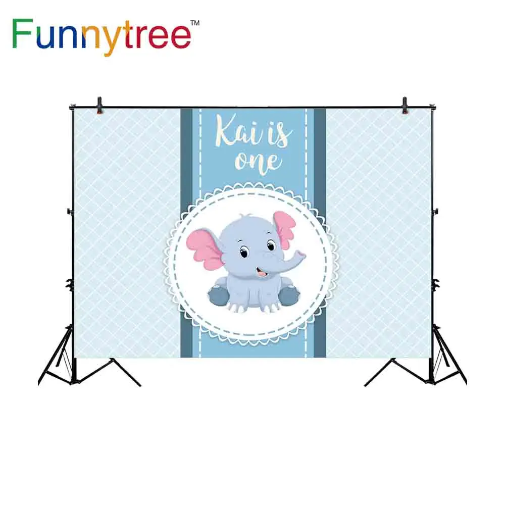 Фон Funnytree для фотостудии с изображением слона из мультфильма Детская решетка