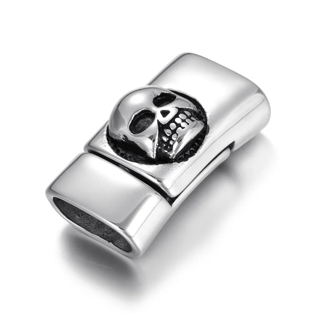 Skull 3 Нержавеющая сталь 12*6 мм магнитные застежки для кожаного браслета Крест Череп Якорь Сова застежка DIY аксессуары для изготовления ювелирных изделий - Цвет: Skull 3