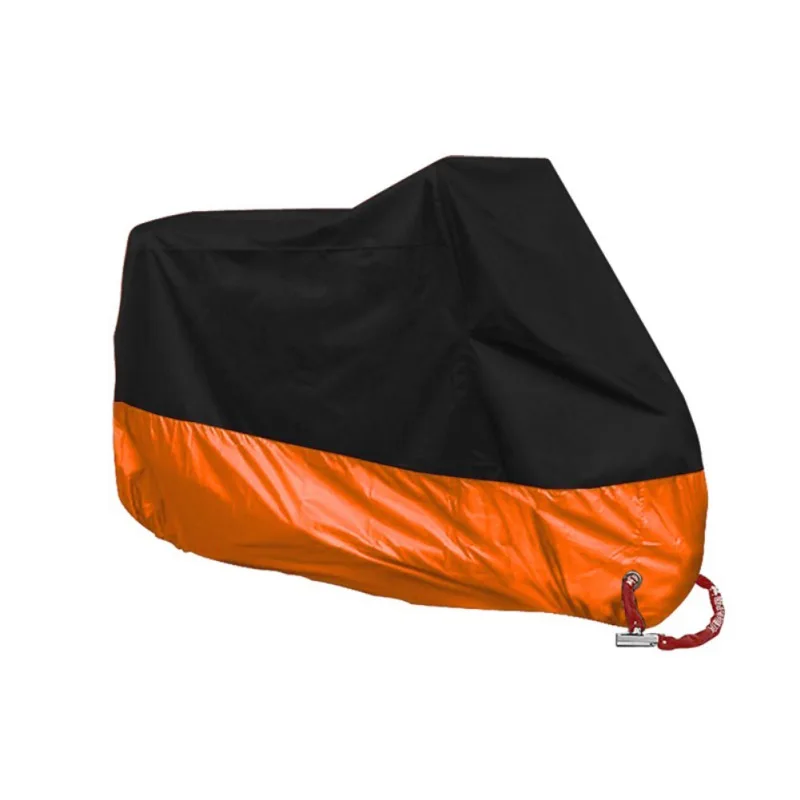 Orrange Waterproof Sun Motorcycle Cover Electric Bicycle Cover Dustproof UV Protector Portable Outdoor Rainproof Rain Cover - Color: Orrange