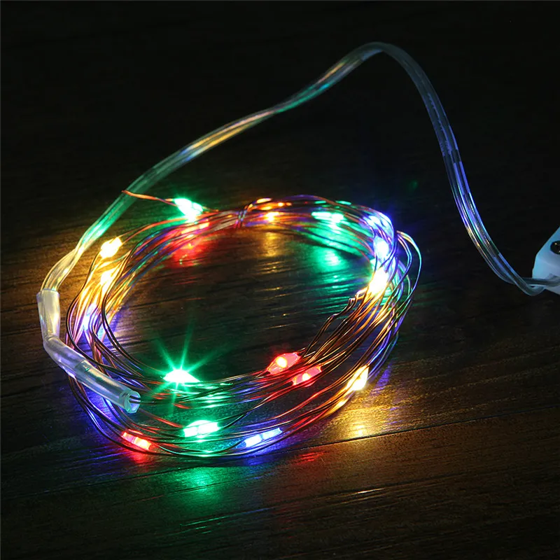 

2M 20 LEDs Christmas Garland Copper Wire LED String Lamp Fairy lights For Indoor New Year Xmas Wedding Decoration