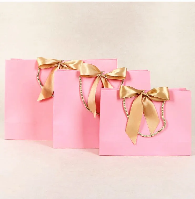 100 шт./лот розовый/синий подарочный упаковочный пакет и белый ювелирный бутик