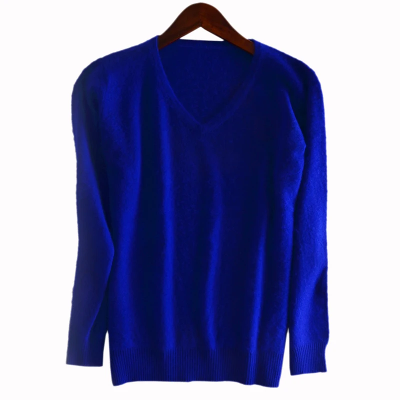 2018 V collar Mink sweater women's marten velvet female thickening Pullover short design cashmere | Женская одежда