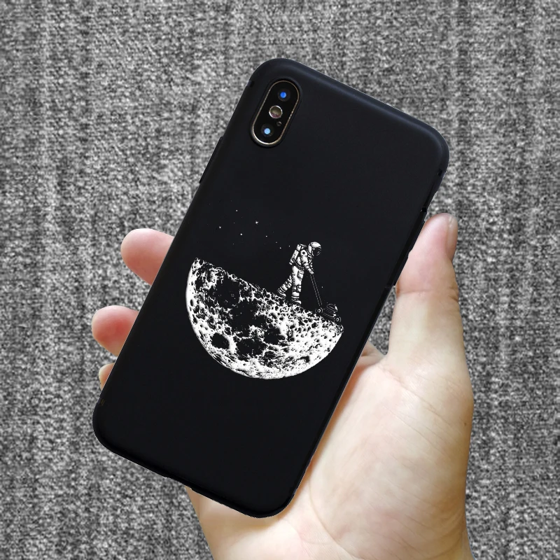 SY0171 Модный силиконовый чехол с узором для iPhone 11 pro 7 6 6S 8 Plus X 5 S 5S SE XS Max XR матовый чехол для мобильного телефона с изображением Звезды Луны - Цвет: SY0171