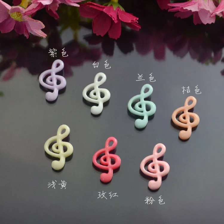 

10pcs mix color Resin accessories diy following music symbols received pencil case glue padding accessories diy material