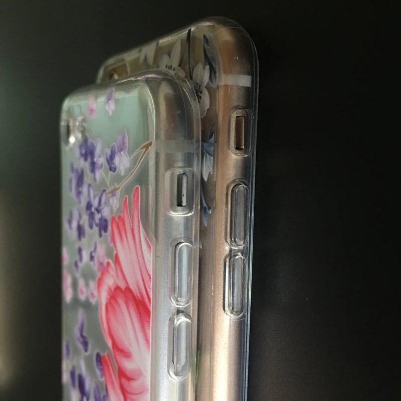 Kerzzil для iPhone 6 7 Plus Clear ТПУ Цветы Телефон чехол 6S задняя крышка красивый пион мягкие