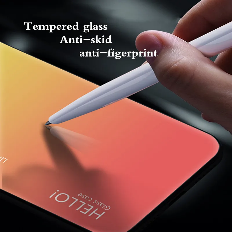 Для Redmi Note 6 Pro градиентное Закаленное стекло Защитная задняя крышка чехол для