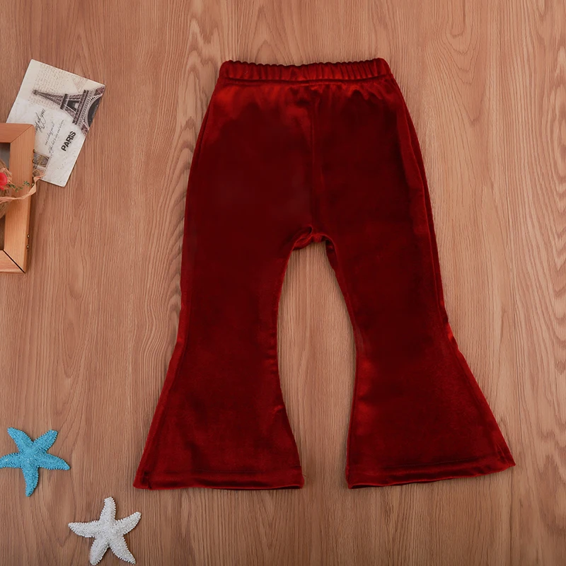 Модные детские брюки Emmababy для маленьких девочек плотные однотонные с широкими