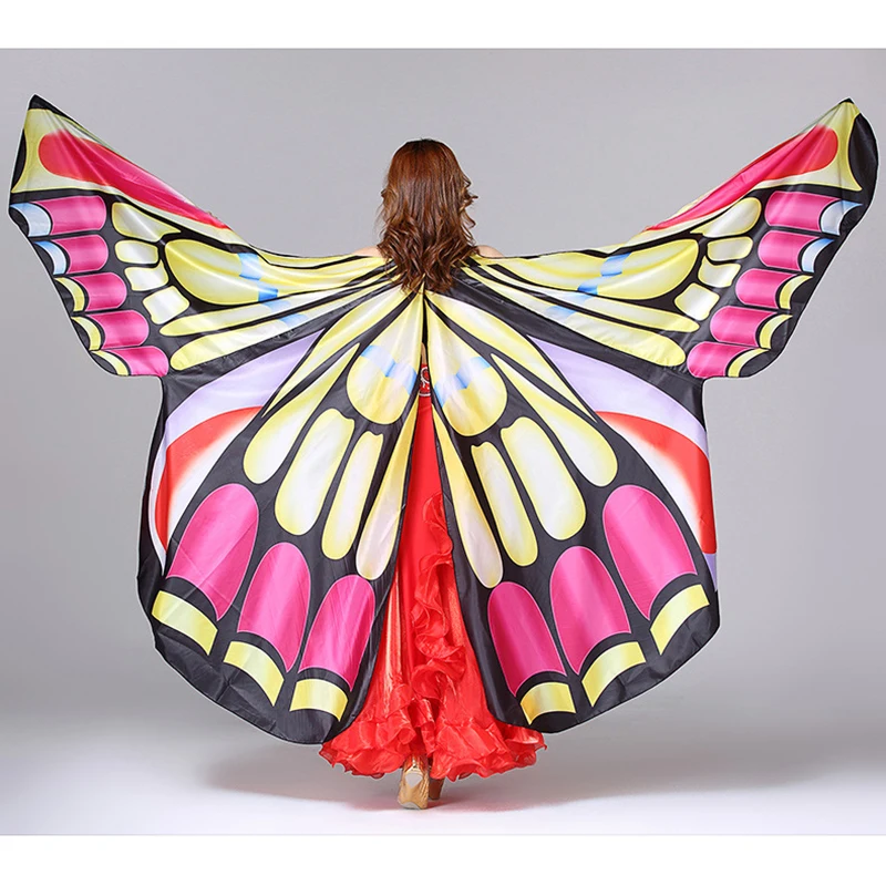 Костюм для танца живота 360 крыльев Исиды градиентные цвета и красочный реквизит