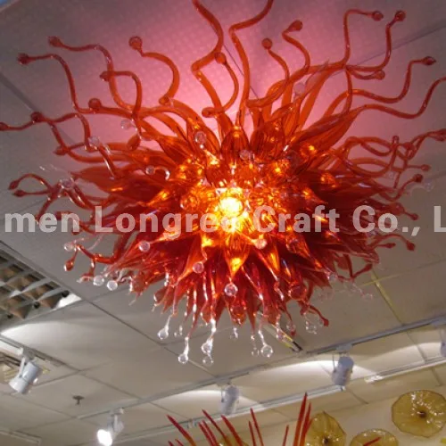 

Modern Design LED Light Source High Quality Contemporary Style Flower Hand Blown Glass Shade Murano Chandelier