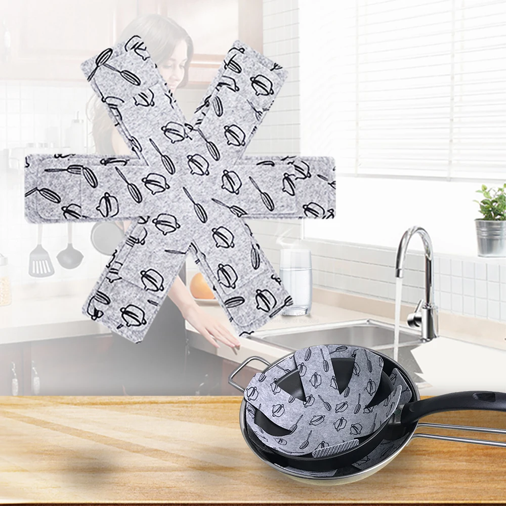 

TCHY 3pcs Pan Placemat Non-woven Dish Pot Protector Stand Under the Hot Bowl Protection of Kitchen Accessories Decoration Home