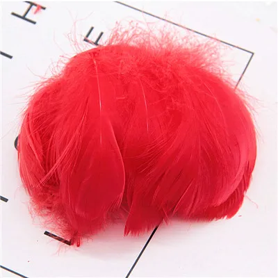 Red 100pcs Натуральные перья лебедя 4-7 см 1-2 дюйма маленькие плавающие Шлейфы гусиное перо цветной шлейф для украшения рукоделия 100 шт - Цвет: Red 100pcs
