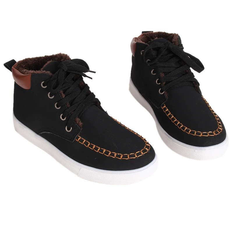 Прочные Модные мужские зимние ботинки Красивая Повседневная Теплая обувь из