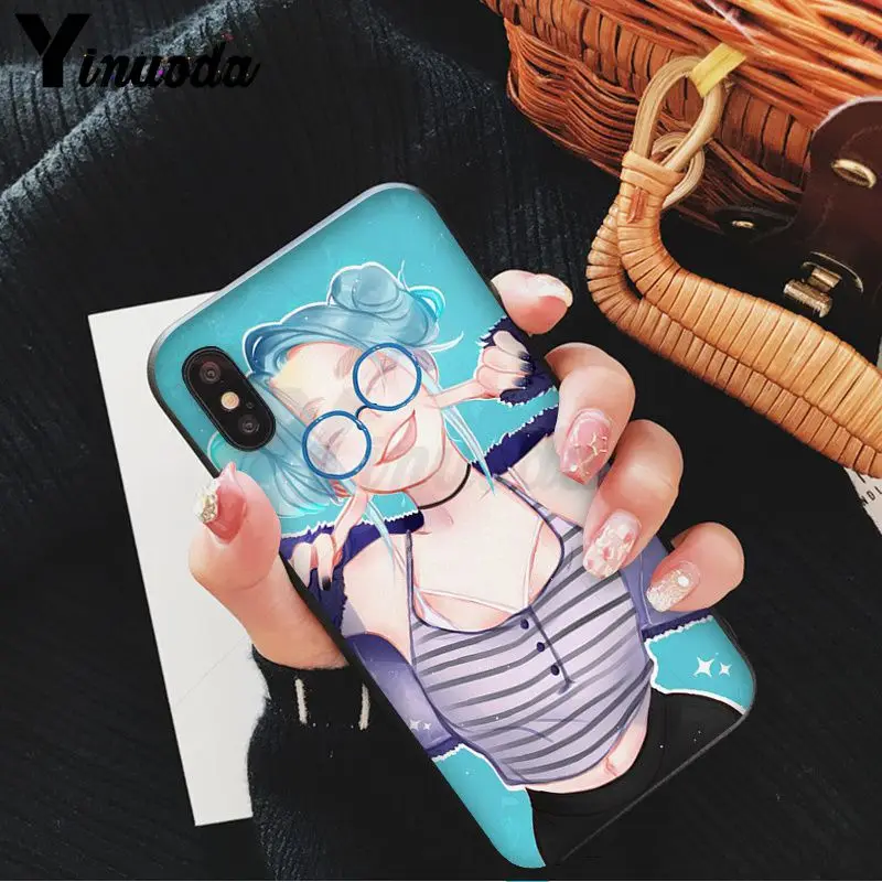 Yinuoda мультфильм аниме kawaii Девушка кошка Красочный милый чехол для телефона для iPhone 8 7 6 6S Plus 5 5S SE XR X XS MAX Coque Shell