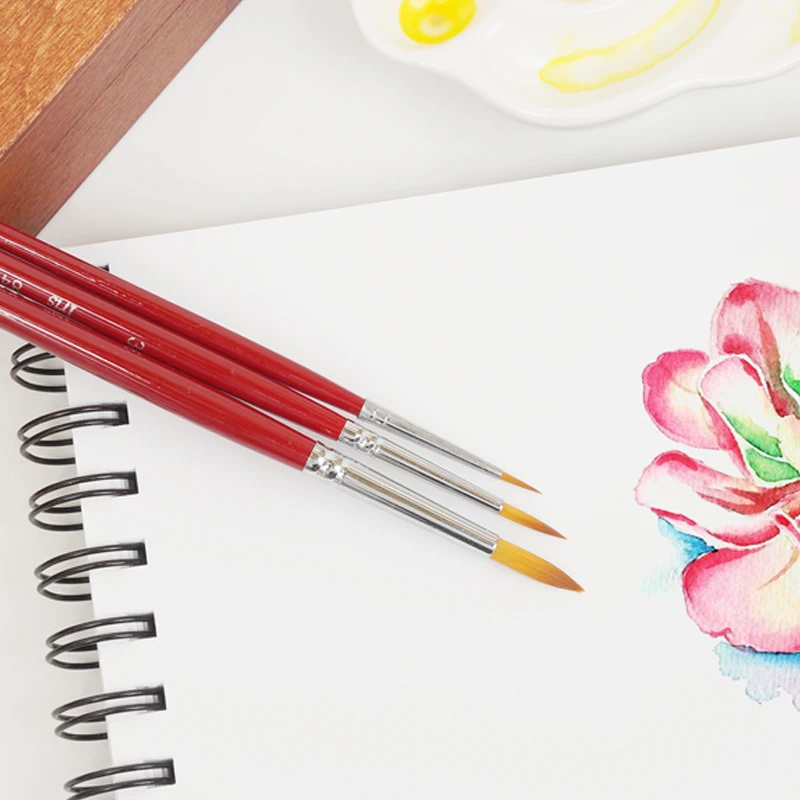 Кисти для рисования с круглыми деталями ручной работы размер 20/0 упаковка из 3