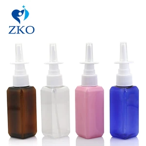 Бесплатная доставка, 1 шт., 50 мл, коричневый, синий, прозрачный, розовый, пластиковая Квадратная бутылка, распылитель, туман, носназальный Заправляемый спрей, бутылки