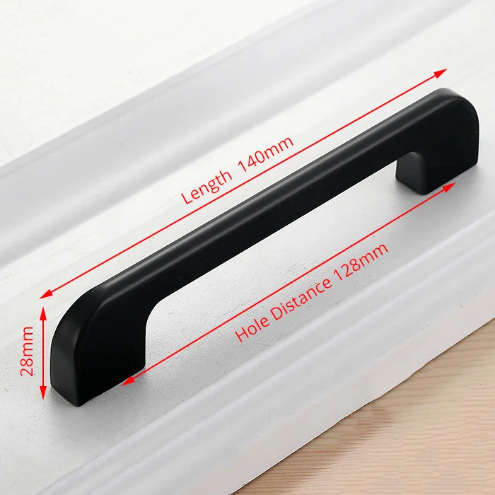 Handle-5005L-128B NAIERDI алюминиевый сплав черный шкаф ручки американский стиль твердый кухонный шкаф ручки для выдвижных ящиков оборудование для обработки мебели - Цвет: Handle-5005L-128B