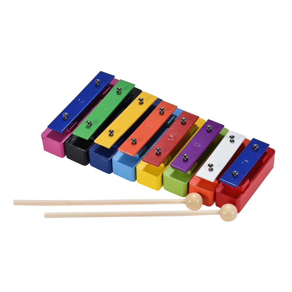 Цветные 8 ми NoteGlockenspiel ксилофон цветные колокольчики комплект перкуссионные