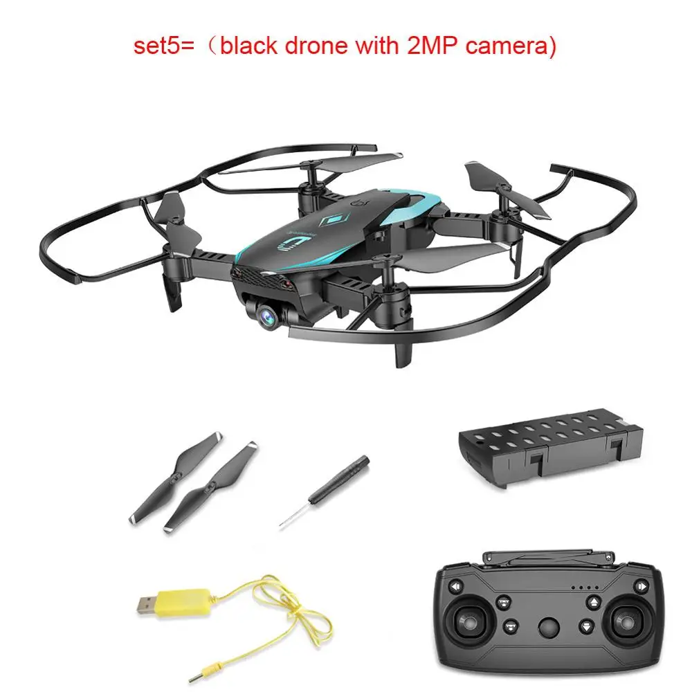 set 5 Lamsam x12 Дрон FPV селфи Дрон складной Дрон с камерой HD 0.3MP/2MP камера Wifi RC Квадрокоптер VS X12 E58 - Цвет: set 5