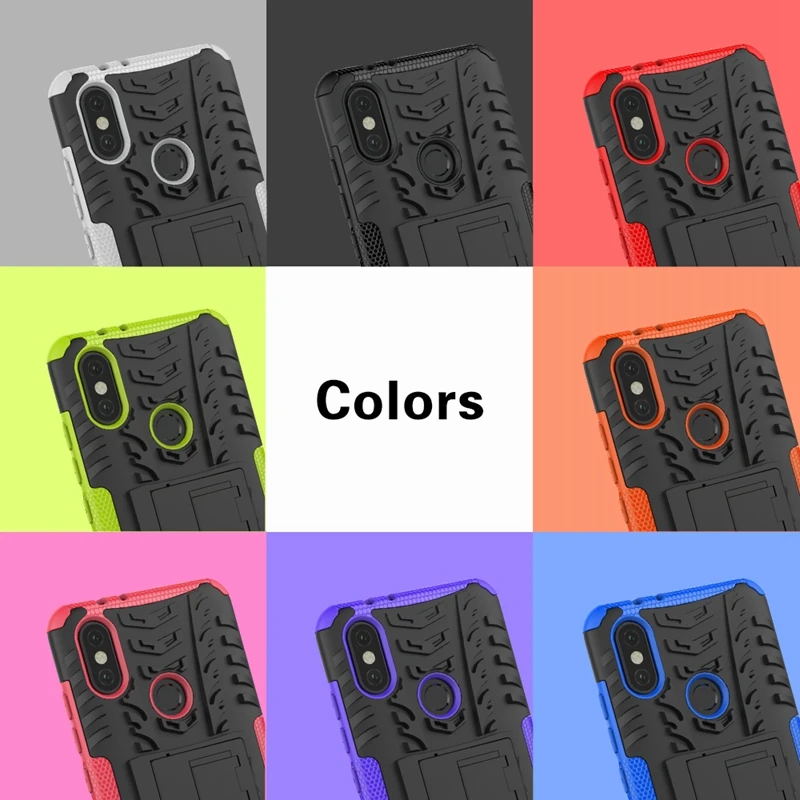 Heavy Duty Armor Case For Xiaomi Mi A2 Lite Cover Silicone Hybrid Hard Stand Bumper |