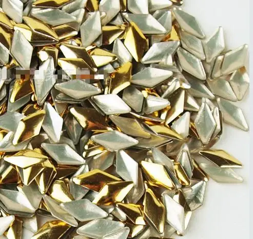 100 шт./упак. ромб металлические заклепки украшения ногтей Золото/Серебро Два