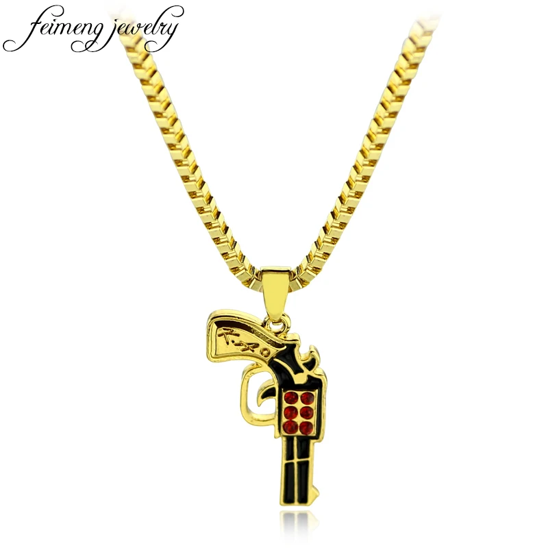 Бижутерия feimeng ожерелье в стиле хип-хоп УЗИ пистолет индивидуальность рэп-рок