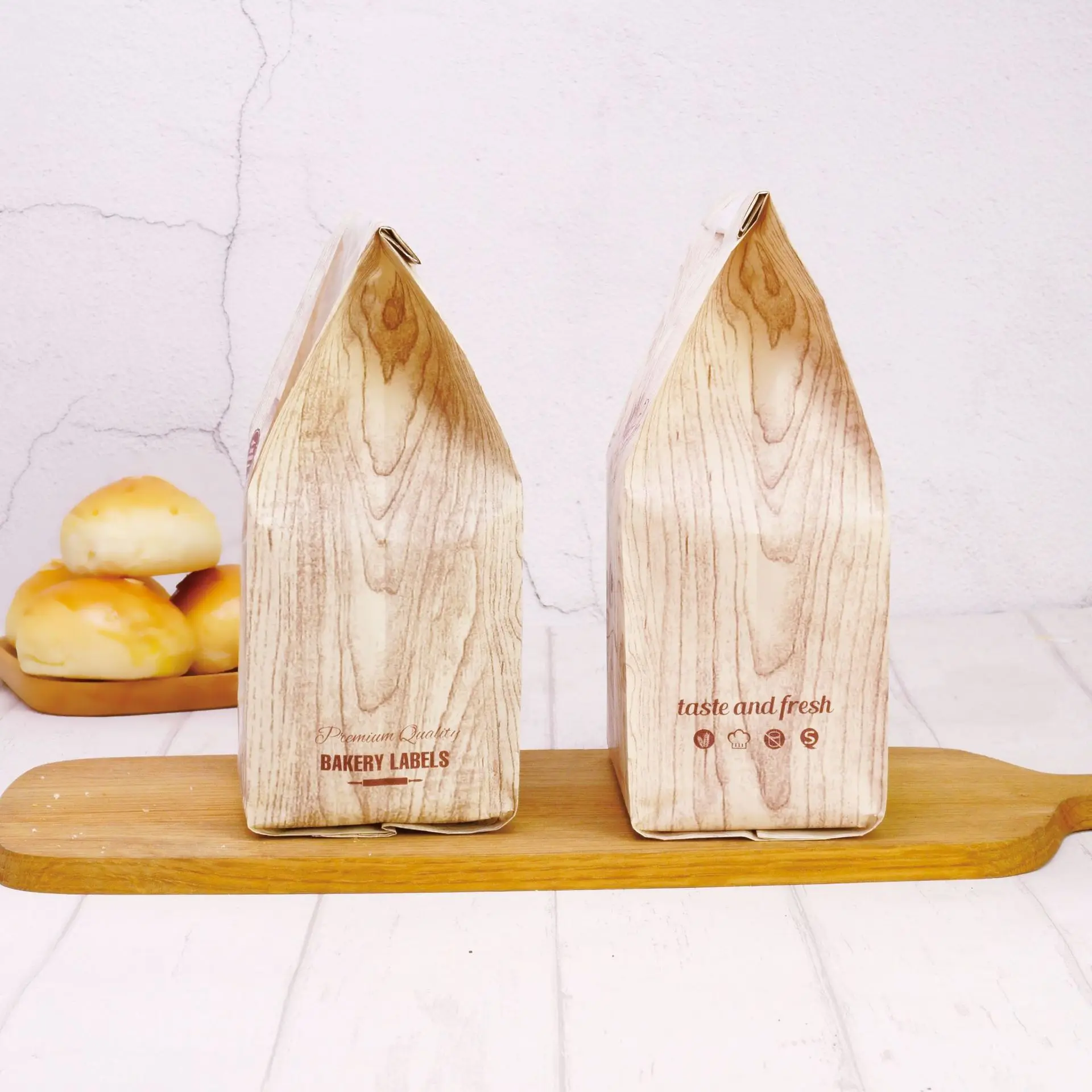 50Pcs Kraft Paper Bread Packing Bag Baking Toast Takeaway Food Package Cake Wedding Party Decor with Display Window | Дом и сад