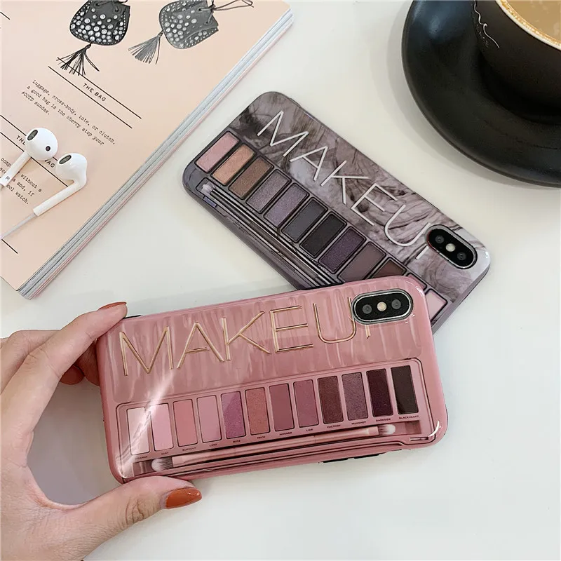 Funny Eye shadow box Design Phone Case For iPhone 6 6s 7 8 Plus X XR XS Max Glitter Bling Cosplay Makeu | Мобильные телефоны и