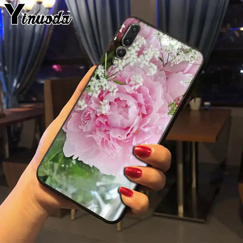 Yinuoda розовый цветок пион на вазе Мягкий силиконовый чехол для телефона huawei p20 pro