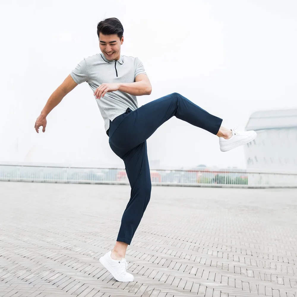 Xiaomi мужские деловые спортивные брюки влагопоглощающие быстросохнущие Четырехсторонние Стрейчевые брюки для бега фитнес мужские спортивные штаны