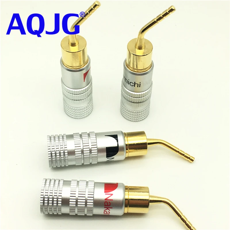 4 шт. Высокое качество Новинка 24K золото динамик Nakamichi Pin Angel 2 мм нановый штекер для