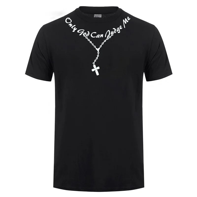 Хлопковая футболка с надписью только God Can judicate Me Cross Rosary для мужчин и женщин
