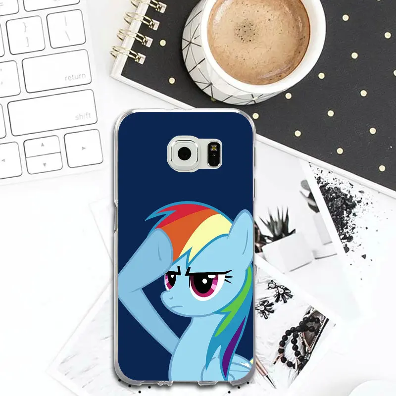 Slim Soft Mobile Phone Bags Cases for Samsung Galaxy S2 S4 S5 S6 S7 S8 S9 Edge Plus Note 2 3 4 5 8 Pink My Little Pony Rainbow |