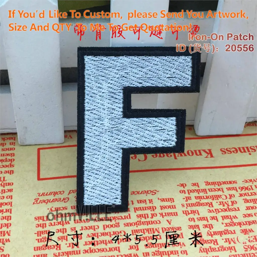 Английские буквы F Вышивка Патчи на заказ номер ваш патч железо вышитый 20556|iron on