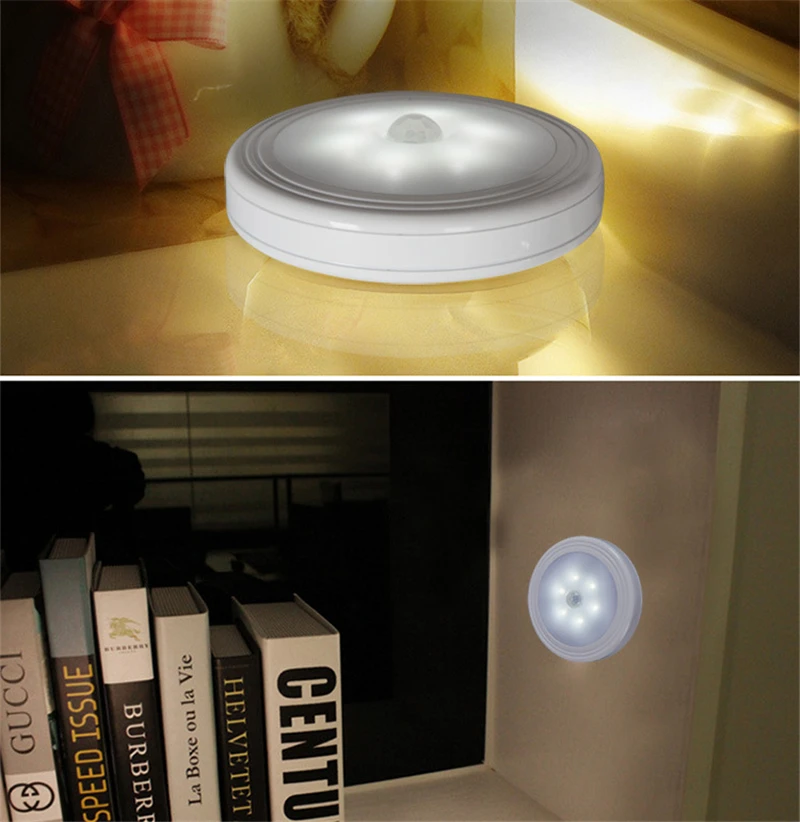 Светодиодный датчик на батарейках ночник движения PIR магнитный инфракрасный