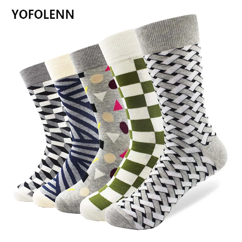 5 пар/лот с длинным круглым чесаный хлопковые носки высококачественные серые