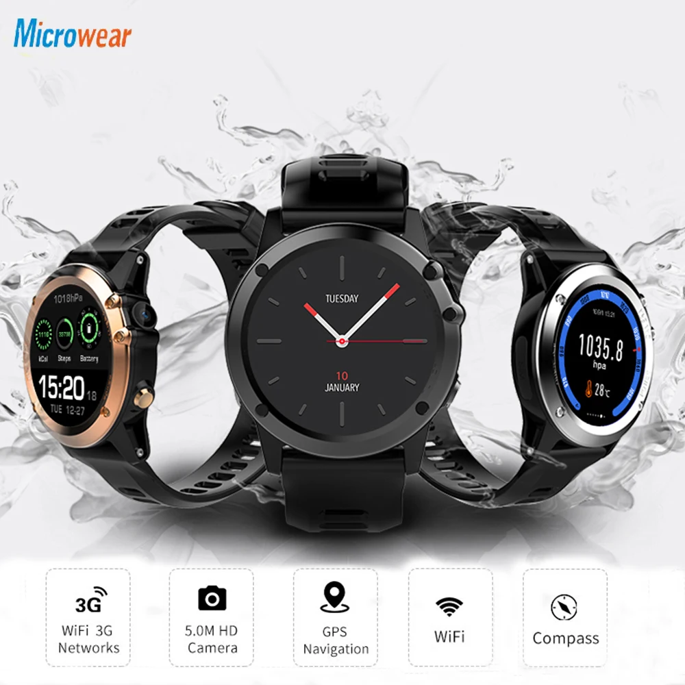 Смарт-часы H1 Android 4 водонепроницаемые 1 39 дюймов MTK6572 3G Wifi GPS SIM BT4.0 умные часы для