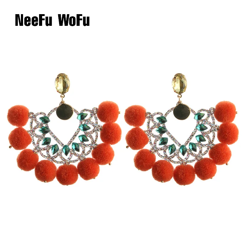 NeeFu WoFu серьги из смолы большие с кристаллом длинные Brinco брендовые Преувеличенные