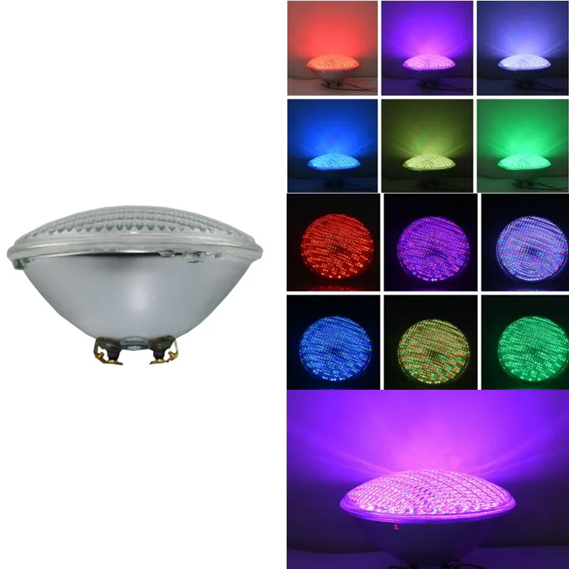 RGB PAR 56 LED Swimming Pool Light Bulb 25W PAR56 White 12V Spa Lamp IP68 Piscina Pool (RGB with Remote) Muliti Color Pond Light