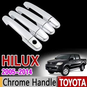 Комплект хромированных накладок на ручки для Toyota Hilux SR5, AN10, AN20, AN30, 2005, 2006, 2007, 2008, 2009, 2010, 2011, 2012, 2013, 2014