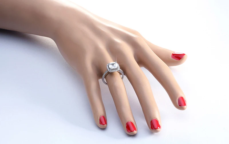 

Yanleyu Hot Sale Wedding Rings for Women Princess Cubic Zircon CZ Ring Luxury 925 Sterling Silver Engagement Jewelry Anel PR097